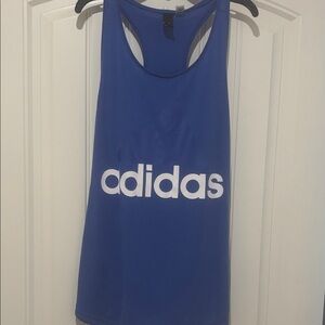 adidas Blue Racerback Tank with White Logo